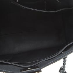 مملوكة مسبقًا Chanel Matte Black Python Large Boy Shopper Tote