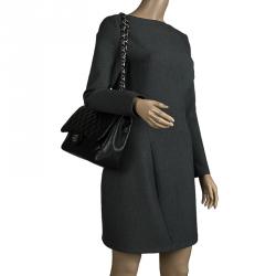 مملوكة مسبقًا Chanel Black Quilted Caviar Leather Jumbo Classic Single Flap Bag