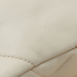 Pre Owned Chanel White Quilted Leather Small 19 Flap Bag