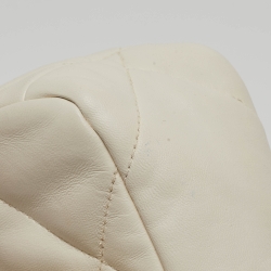 Pre Owned Chanel White Quilted Leather Small 19 Flap Bag