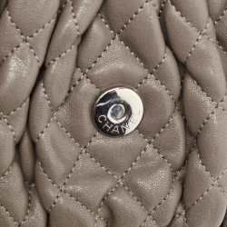 Pre Owned Chanel Brown Quilted Leather Mini Chain Around Flap Bag