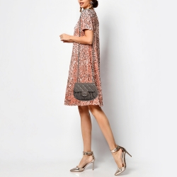 Pre Owned Chanel Brown Quilted Leather Mini Chain Around Flap Bag