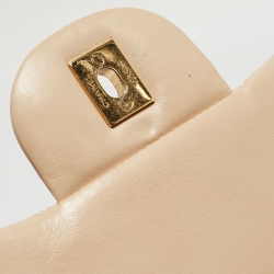 Pre Owned Chanel Beige Quilted Leather Jumbo Classic Single Flap Bag