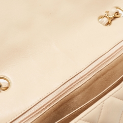 Pre Owned Chanel Beige Quilted Leather Jumbo Classic Single Flap Bag