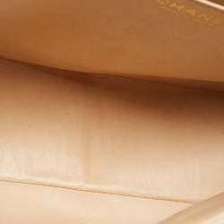 Pre Owned Chanel Beige Quilted Leather Jumbo Classic Single Flap Bag