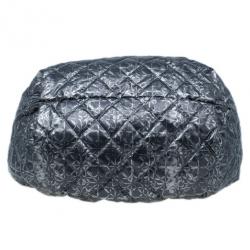 Pre Owned Chanel Metallic Grey Leather Large Hobo