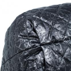 Pre Owned Chanel Metallic Grey Leather Large Hobo