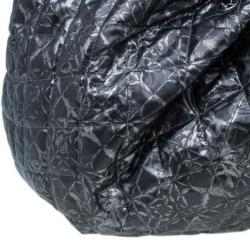 Pre Owned Chanel Metallic Grey Leather Large Hobo