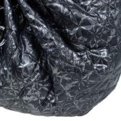 Pre Owned Chanel Metallic Grey Leather Large Hobo