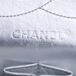 Pre Owned حقيبة شانيل قلاب ريإيشو 2ز55 جلد مبطن فضية
