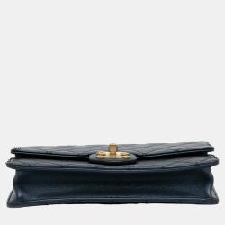 Pre Owned Chanel Navy Blue Medium Chic Pearls Flap Bag