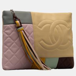 Pre Owned  Chanel Colorblock Patchwork O Case Clutch