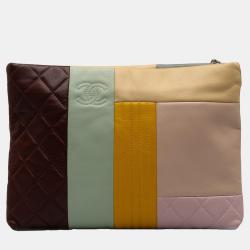Pre Owned  Chanel Colorblock Patchwork O Case Clutch