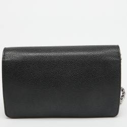 Pre Owned Chanel Black Caviar Leather CC Timeless Wallet On Chain