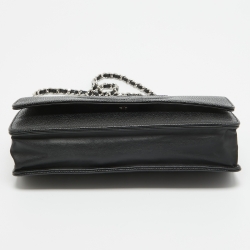Pre Owned Chanel Black Caviar Leather CC Timeless Wallet On Chain