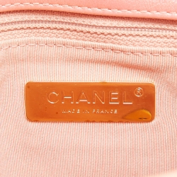 Pre Owned Chanel Orange Iridescent Quilted Leather Medium 19 Flap Bag