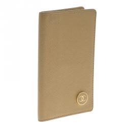 Pre Owned حافظة بطاقات شانيل فينتدج جلد بيج