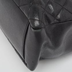 Pre Owned Chanel Black Quilted Caviar Leather GST Shopper Tote