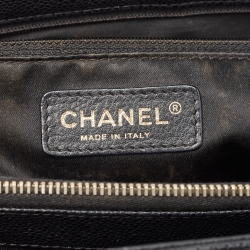 Pre Owned Chanel Black Quilted Caviar Leather GST Shopper Tote
