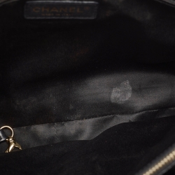 Pre Owned Chanel Black Quilted Caviar Leather GST Shopper Tote