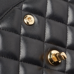 Pre Owned Chanel Black Quilted Leather Jumbo Classic Double Flap Bag