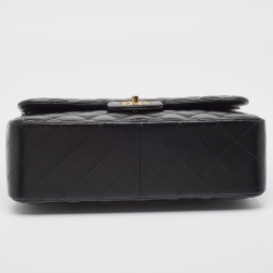 Pre Owned Chanel Black Quilted Leather Jumbo Classic Double Flap Bag