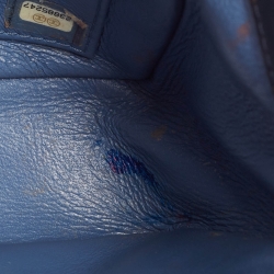 Pre Owned Chanel Navy Blue/Black Caviar Leather Medium CC Filigree Flap Bag