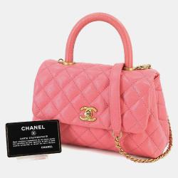 Chanel  Leather XS Coco Handle Top Handle Bags