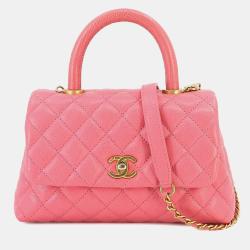 Chanel  Leather XS Coco Handle Top Handle Bags
