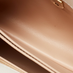 Pre Owned Chanel White Quilted Caviar Leather Mini Coco Top Handle Bag