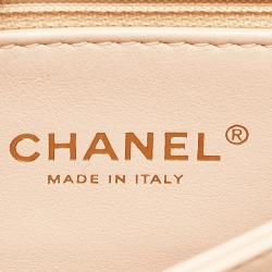 Pre Owned Chanel White Quilted Caviar Leather Mini Coco Top Handle Bag