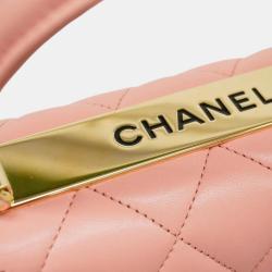 Chanel Pink Leather Small Trendy CC Top Handle Bags