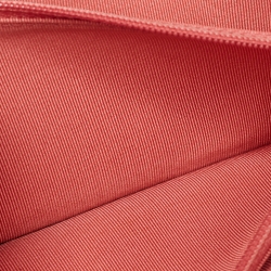 Pre Owned Chanel Orange Quilted Patent Leather CC Yen Continental Wallet