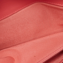 Pre Owned Chanel Orange Quilted Patent Leather CC Yen Continental Wallet