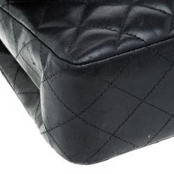 Pre Owned Chanel Black Quilted Leather Small Classic Double Flap Bag
