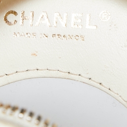 Pre Owned Chanel Red/White Leather Coco Lifesaver Round Crossbody Bag