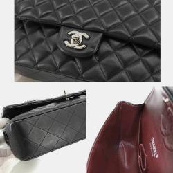 Chanel Black Caviar Leather Medium Classic Double Flap Shoulder Bags