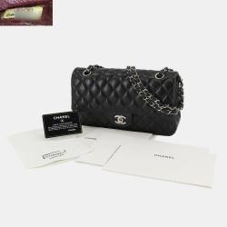 Chanel Black Caviar Leather Medium Classic Double Flap Shoulder Bags