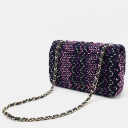 Chanel Quilted Multicolor Tweed Medium Classic Double Flap Bag 