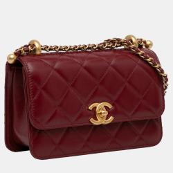 Pre Owned Chanel Red Mini Perfect Fit Flap Bag