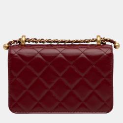 Pre Owned Chanel Red Mini Perfect Fit Flap Bag