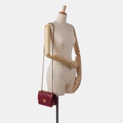 Pre Owned Chanel Red Mini Perfect Fit Flap Bag