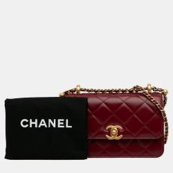 Pre Owned Chanel Red Mini Perfect Fit Flap Bag
