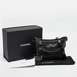 Chanel Black Quilted Aged Leather Gabrielle Hobo