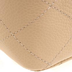 Pre Owned Chanel Beige Quilted Leather Jumbo Classic Double Flap Bag