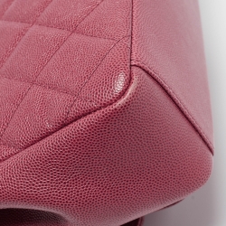 Pre Owned Chanel Punch Pink Caviar Leather Business Affinity Chain Flap Bag