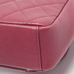 Pre Owned Chanel Punch Pink Caviar Leather Business Affinity Chain Flap Bag