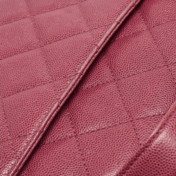 Pre Owned Chanel Punch Pink Caviar Leather Business Affinity Chain Flap Bag
