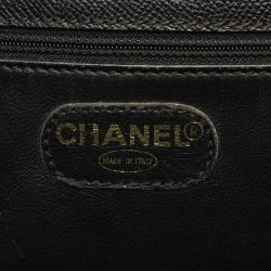 Chanel Black Leather Logo Tote Bag