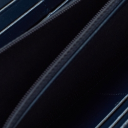 Pre Owned Chanel Navy Blue Quilted Patent Leather Continental Wallet